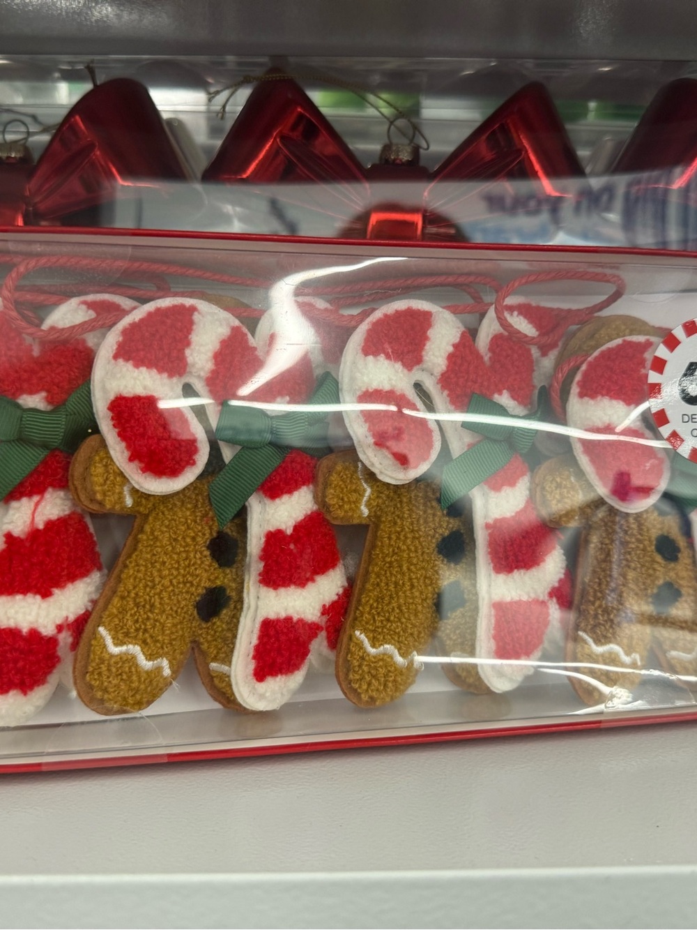 Red & White Candy Cane Gingerbread garland  Set - 6ft